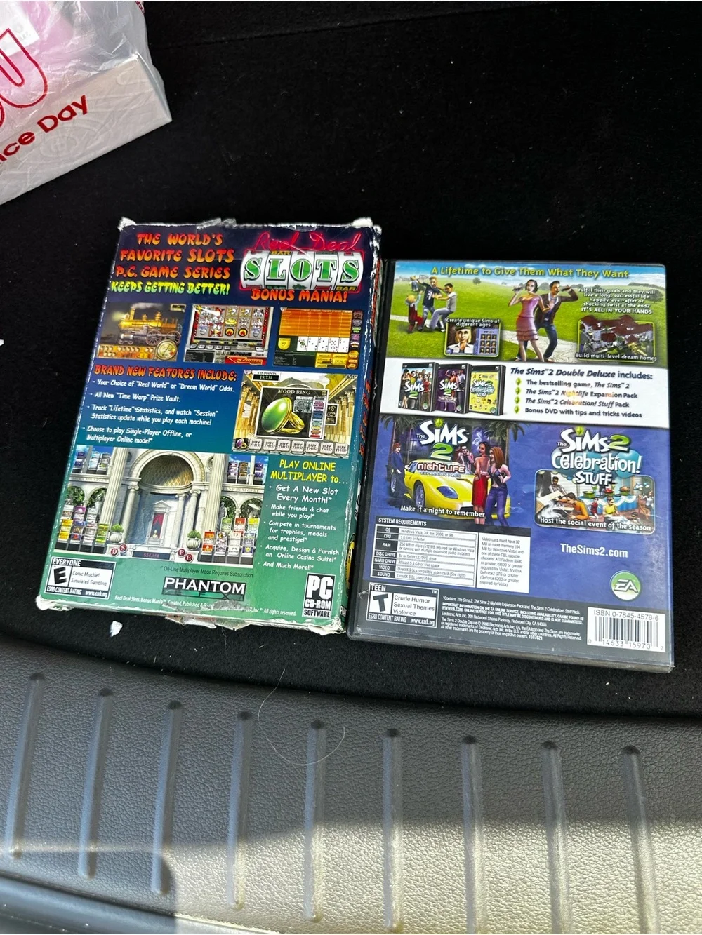 2 games The Sims 2 Double Deluxe PC + Red Deal Slots PC Game Set - open/used